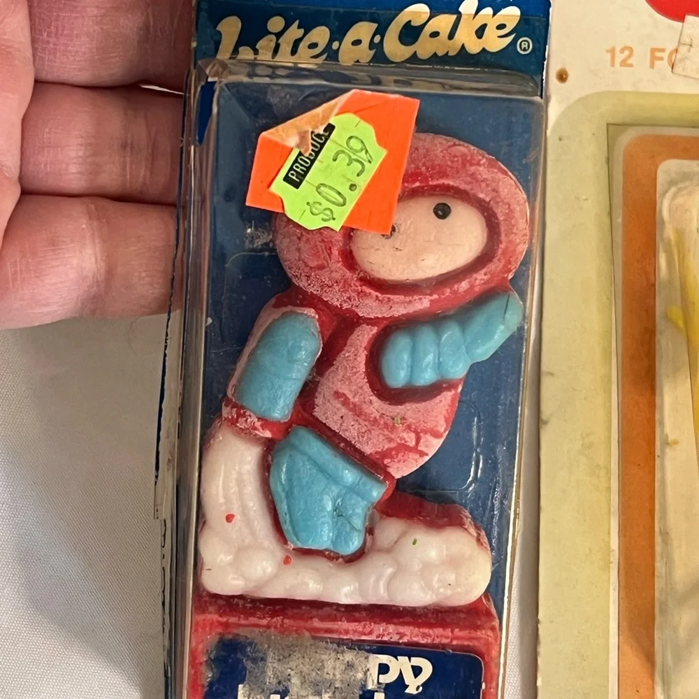 Vintage New Wilton Stork Carrying Baby Shower Decoration Cake Spaceman Lot Of 14
